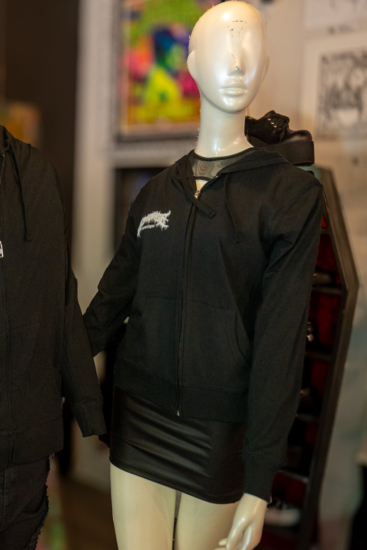 Bloody Rose Bat Hoodie- Women’s Fitted Jersey Full-Zip Hoodie