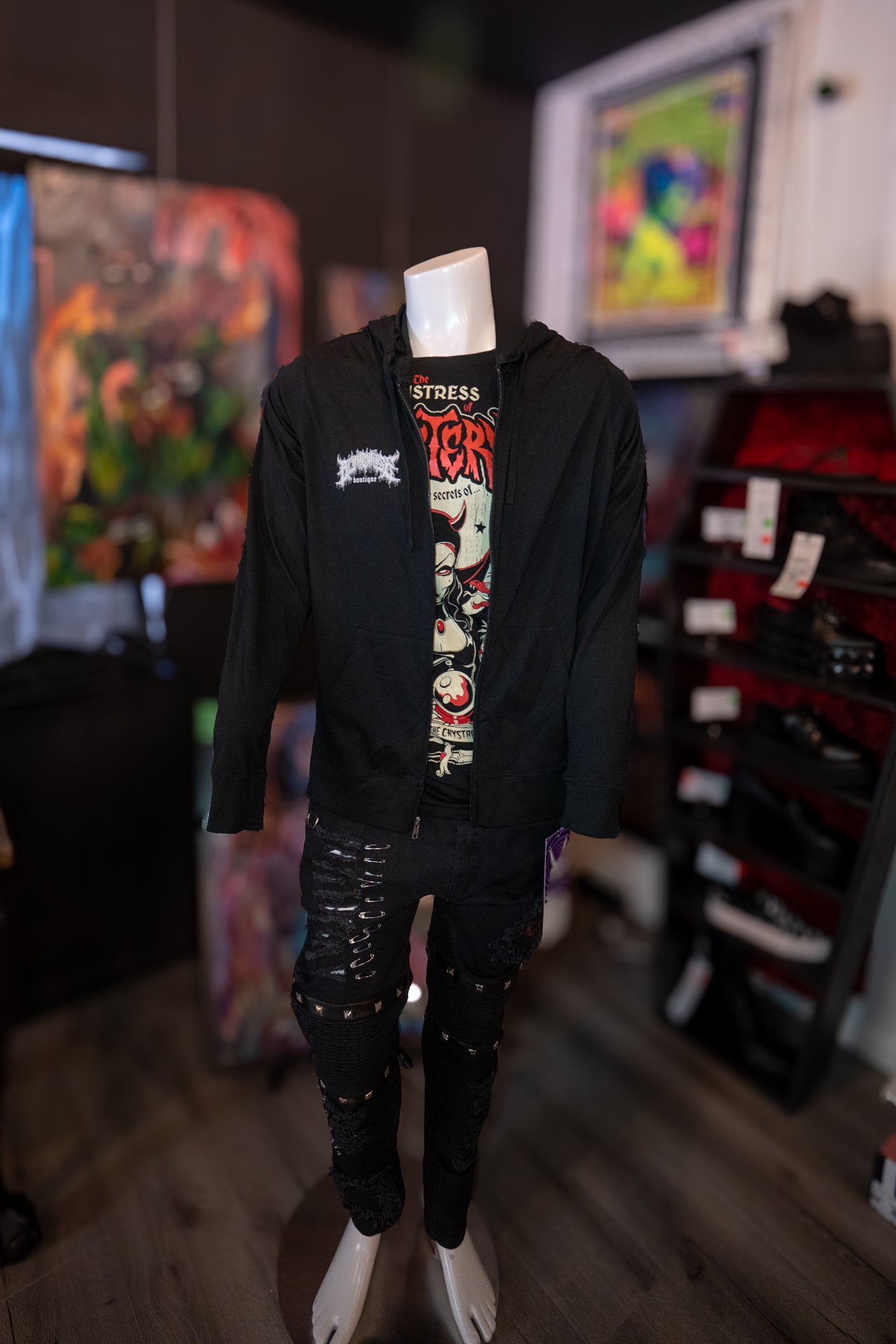 Bloody Rose Bat Hoodie- Unisex Jersey Full-Zip Hoodie