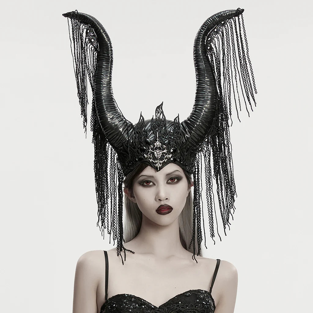 Horned Headdress with Chain Fringe