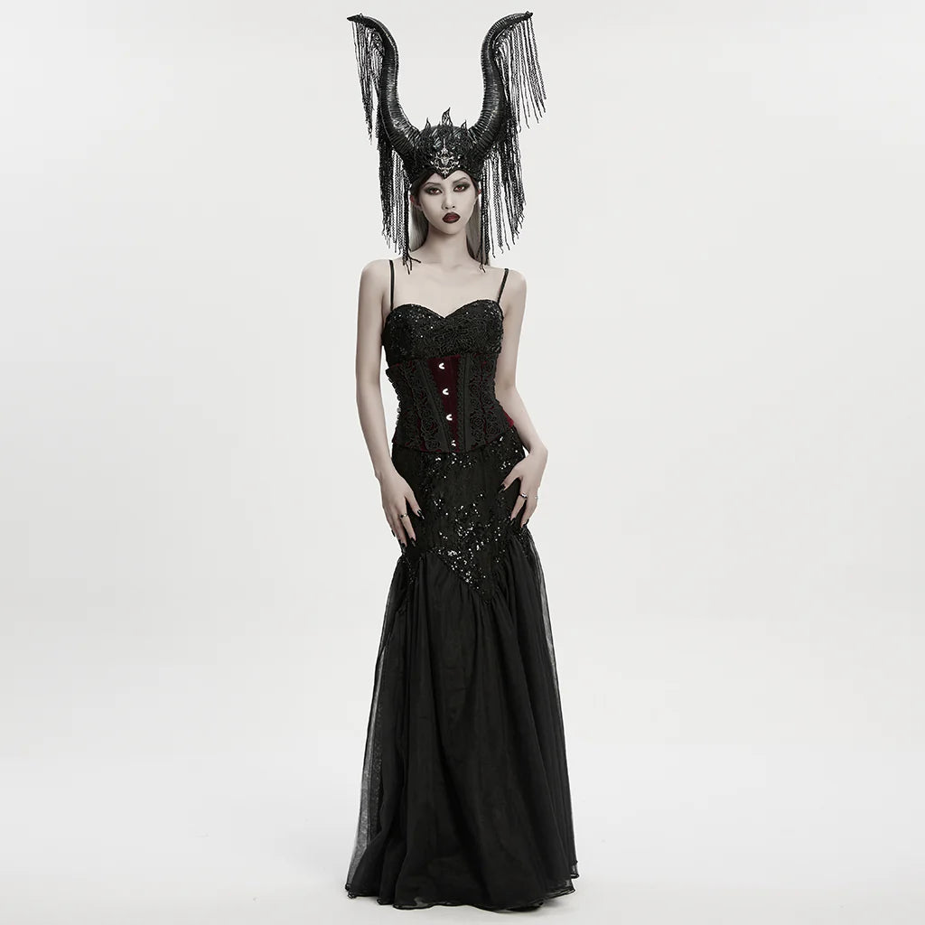 Horned Headdress with Chain Fringe