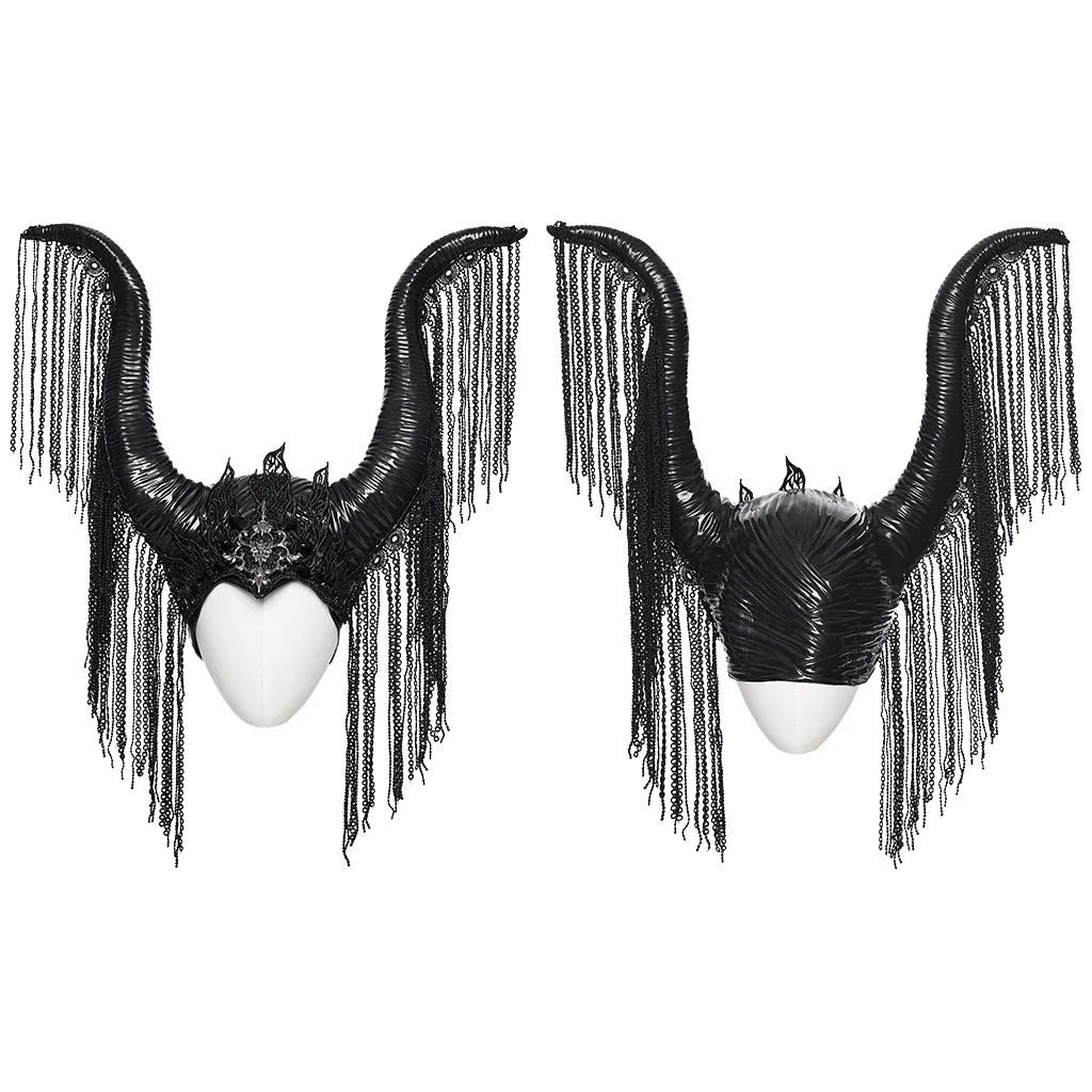 Horned Headdress with Chain Fringe