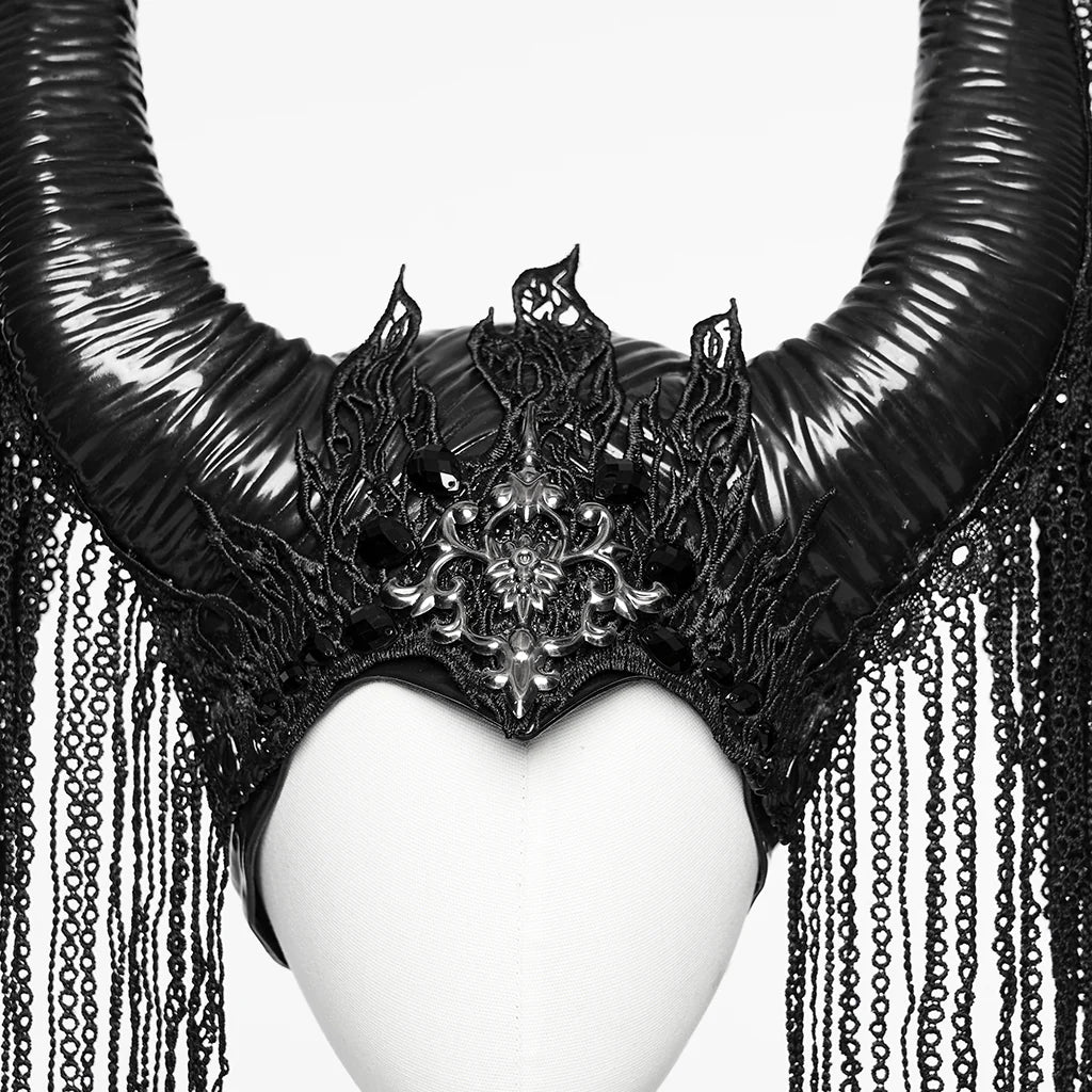 Horned Headdress with Chain Fringe