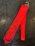 Snake Necktie - Black on Red
