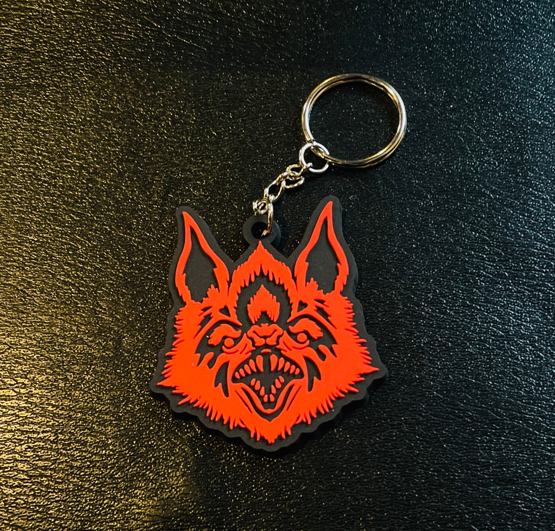 Bloody Rose Bat Head Keychain