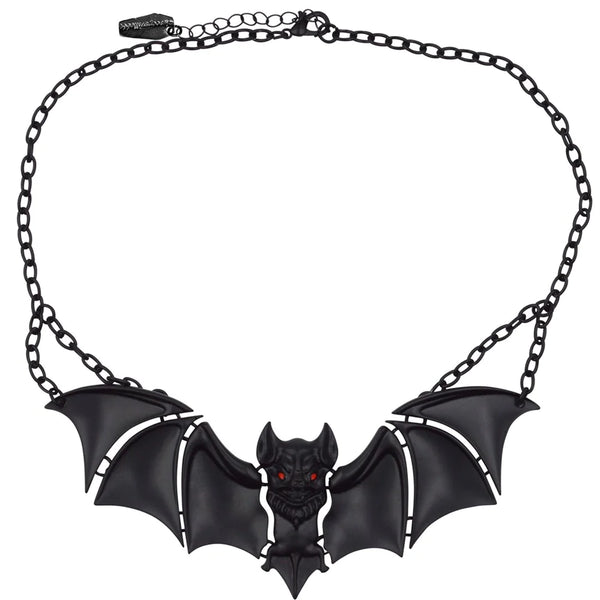 Creature Of The Night Bat Black Necklace