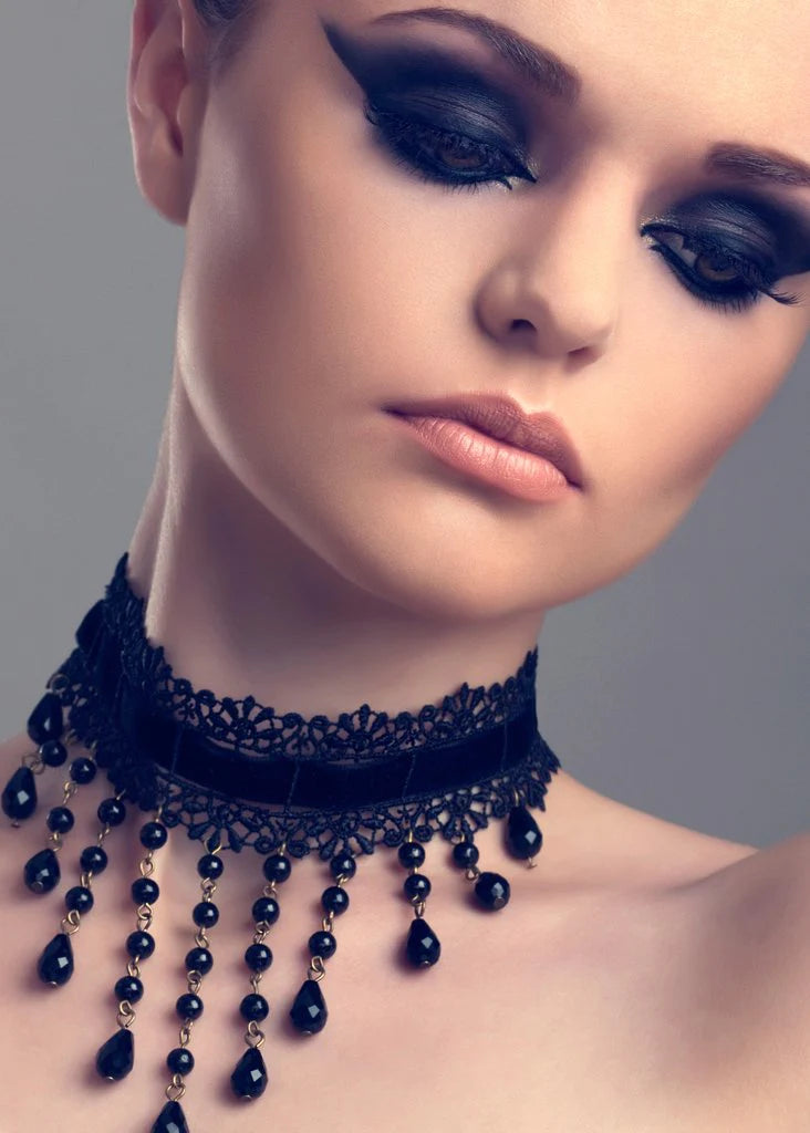 Keep It Real Black Lace Choker Necklace