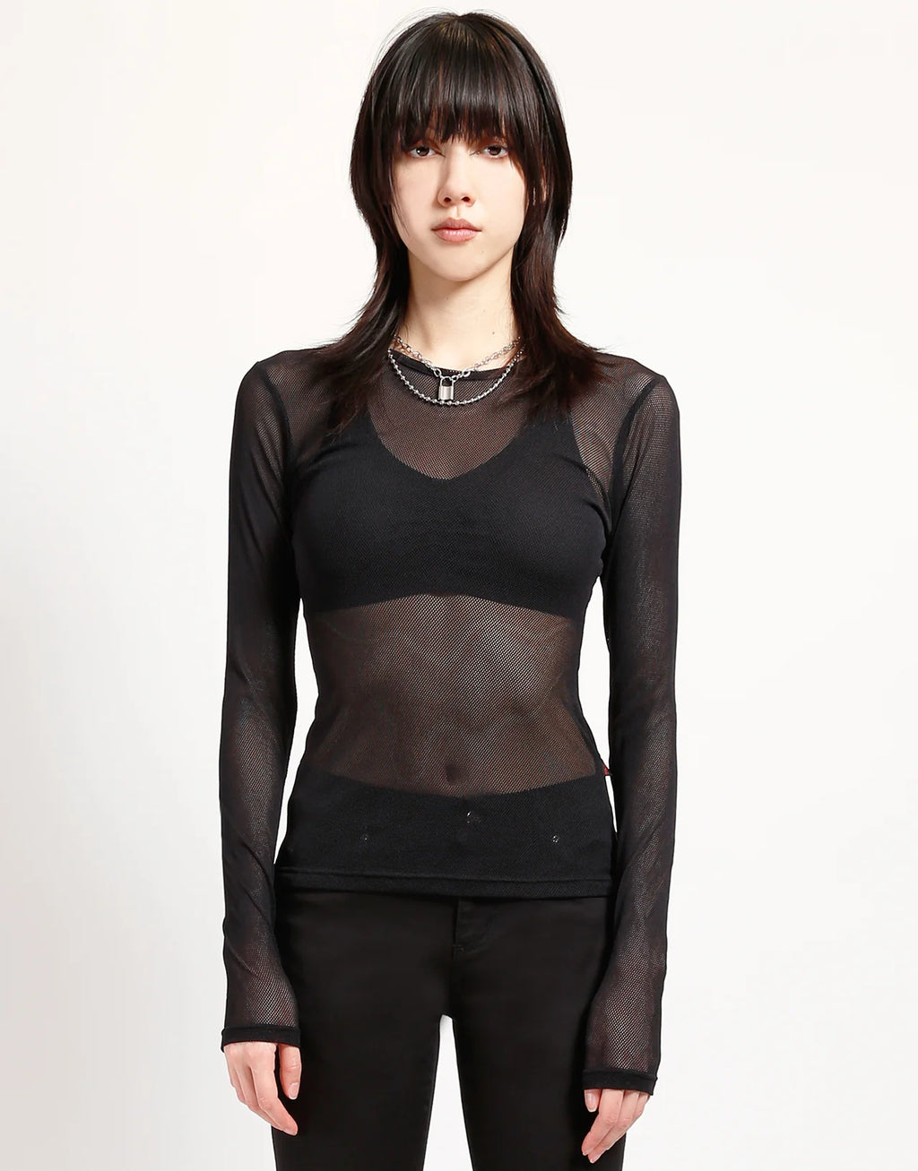 Wonen's Longsleeve Fishnet Top
