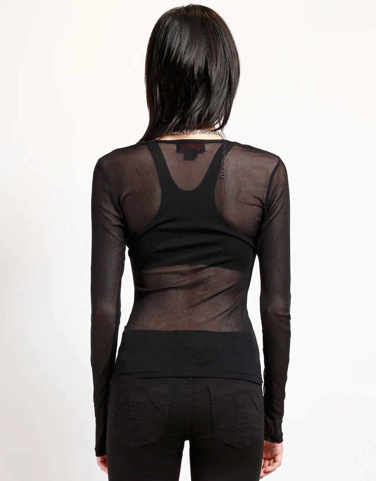 Wonen's Longsleeve Fishnet Top