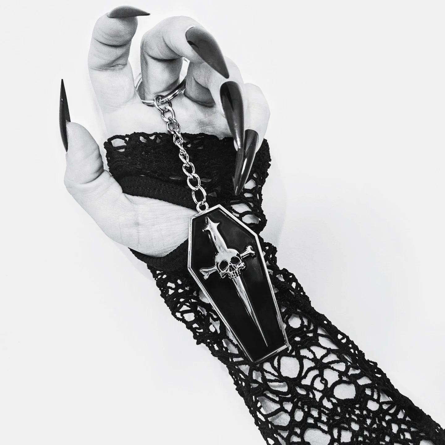 Lip Service Coffin Dagger Enamel Keychain