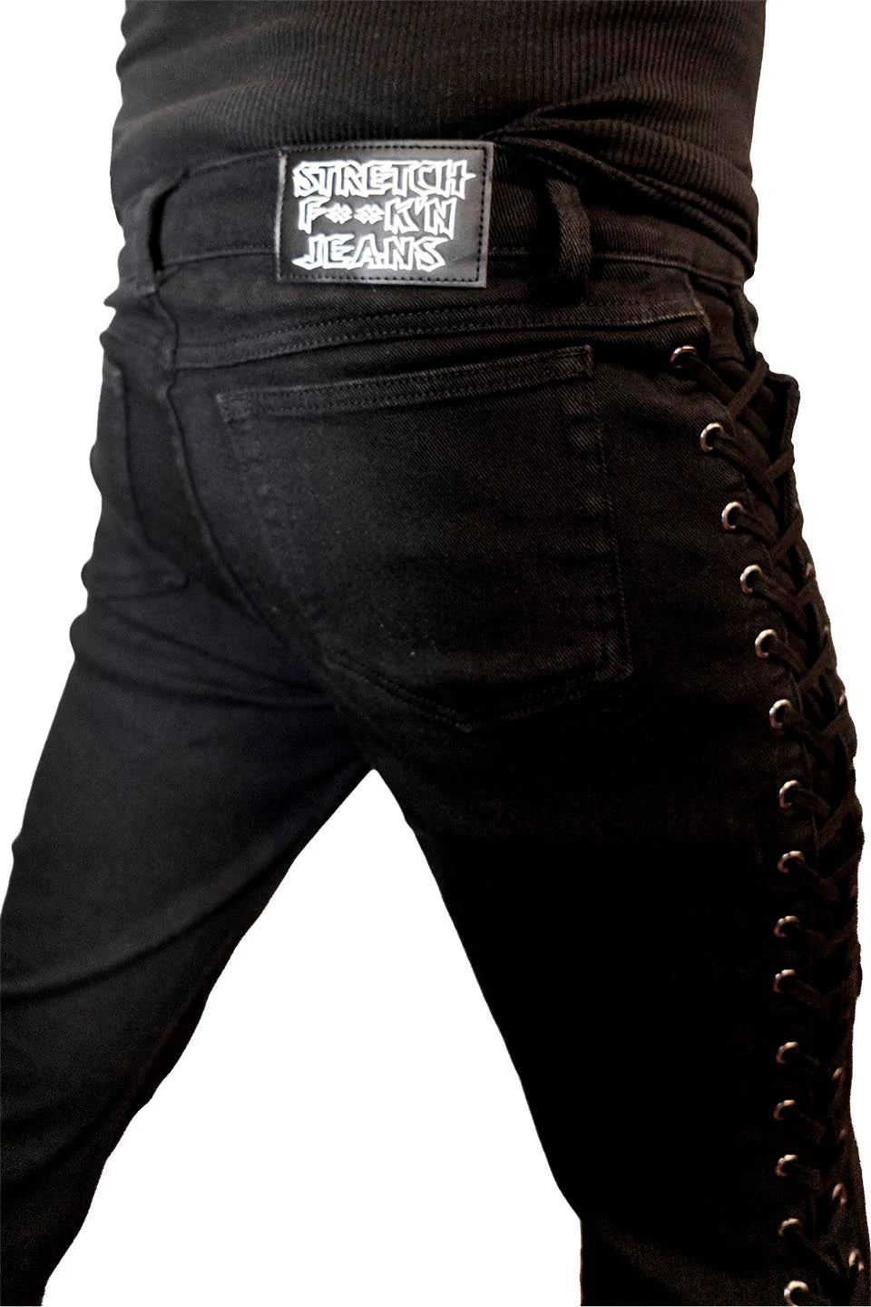 Side Lace Rocker Jeans