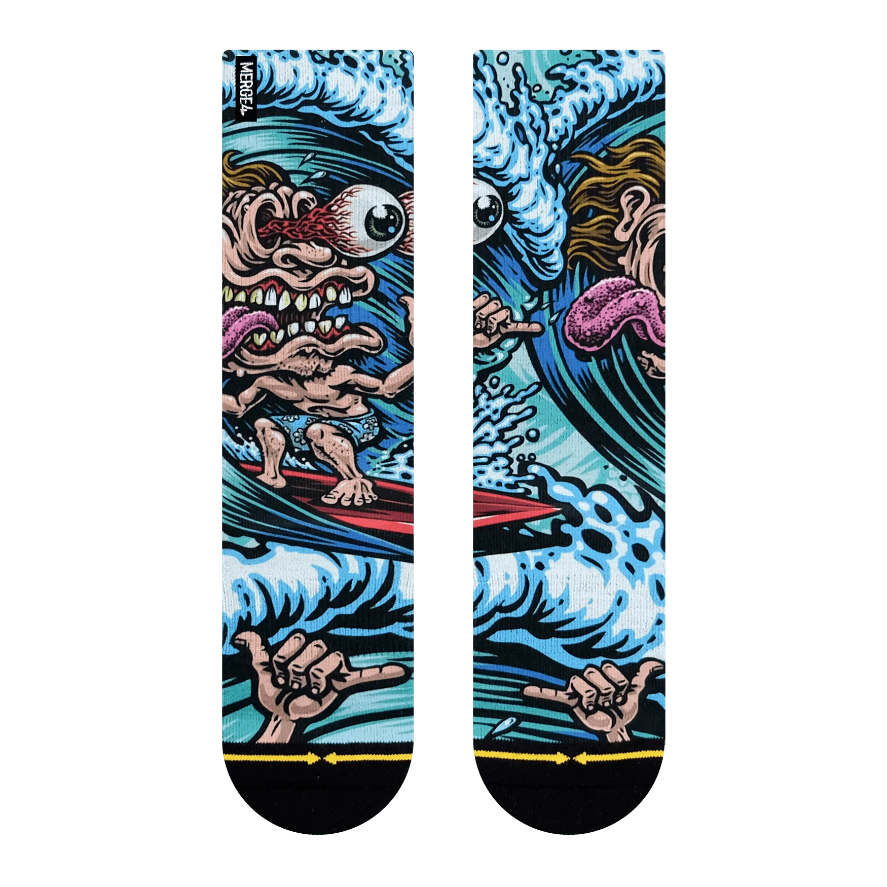 Surf Freak Crew Socks Art By Jimbo Phillips