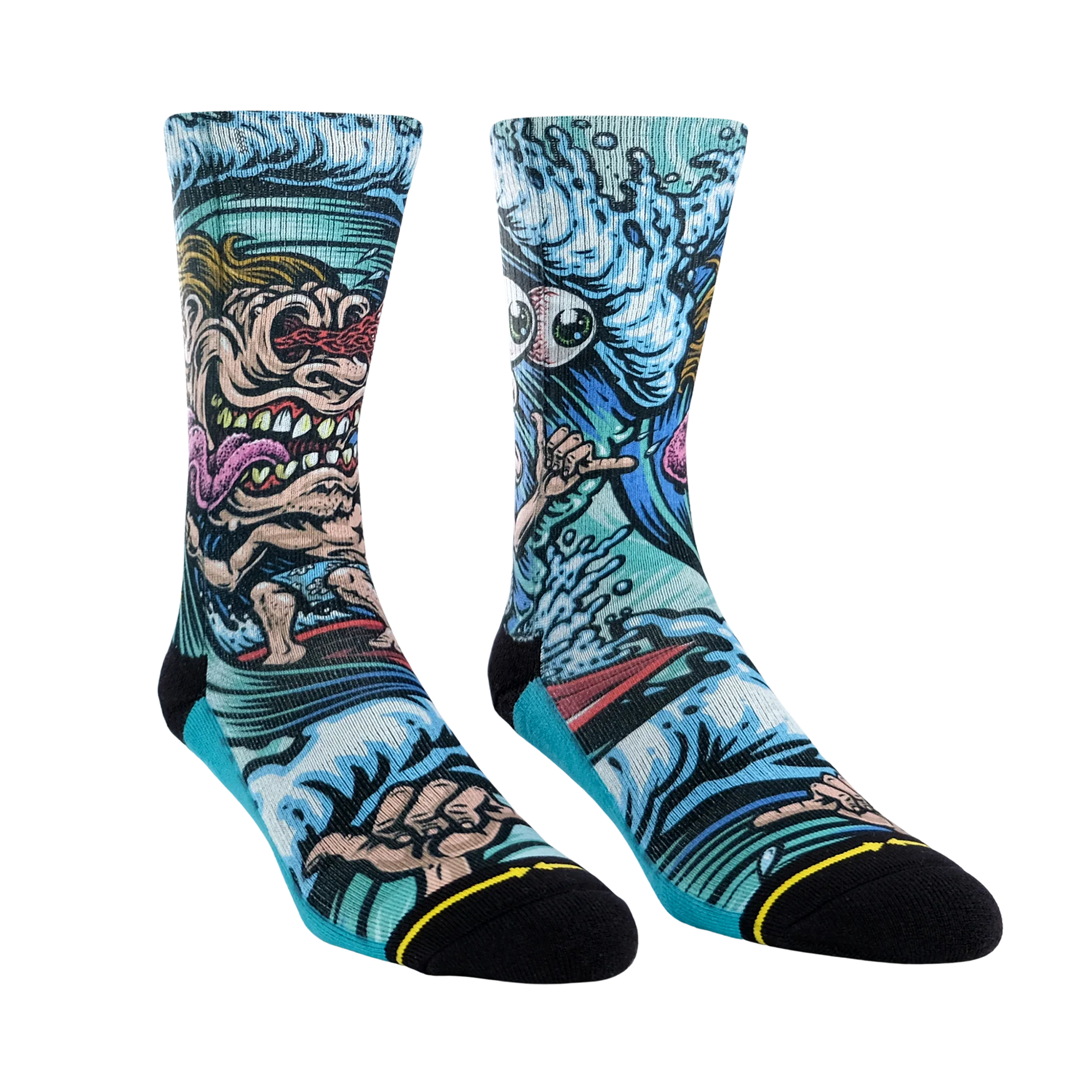 Surf Freak Crew Socks Art By Jimbo Phillips