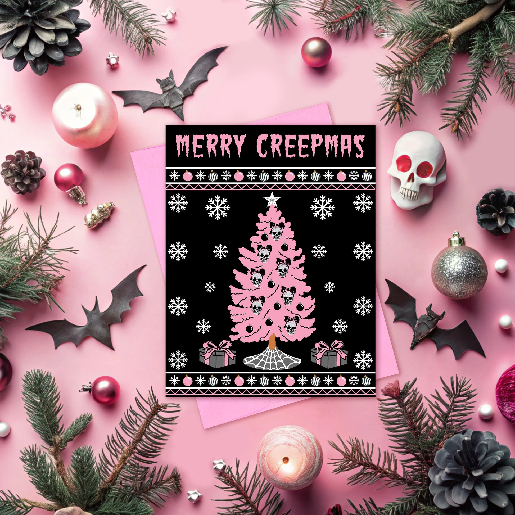 Merry Creepmas Tree Greeting Card