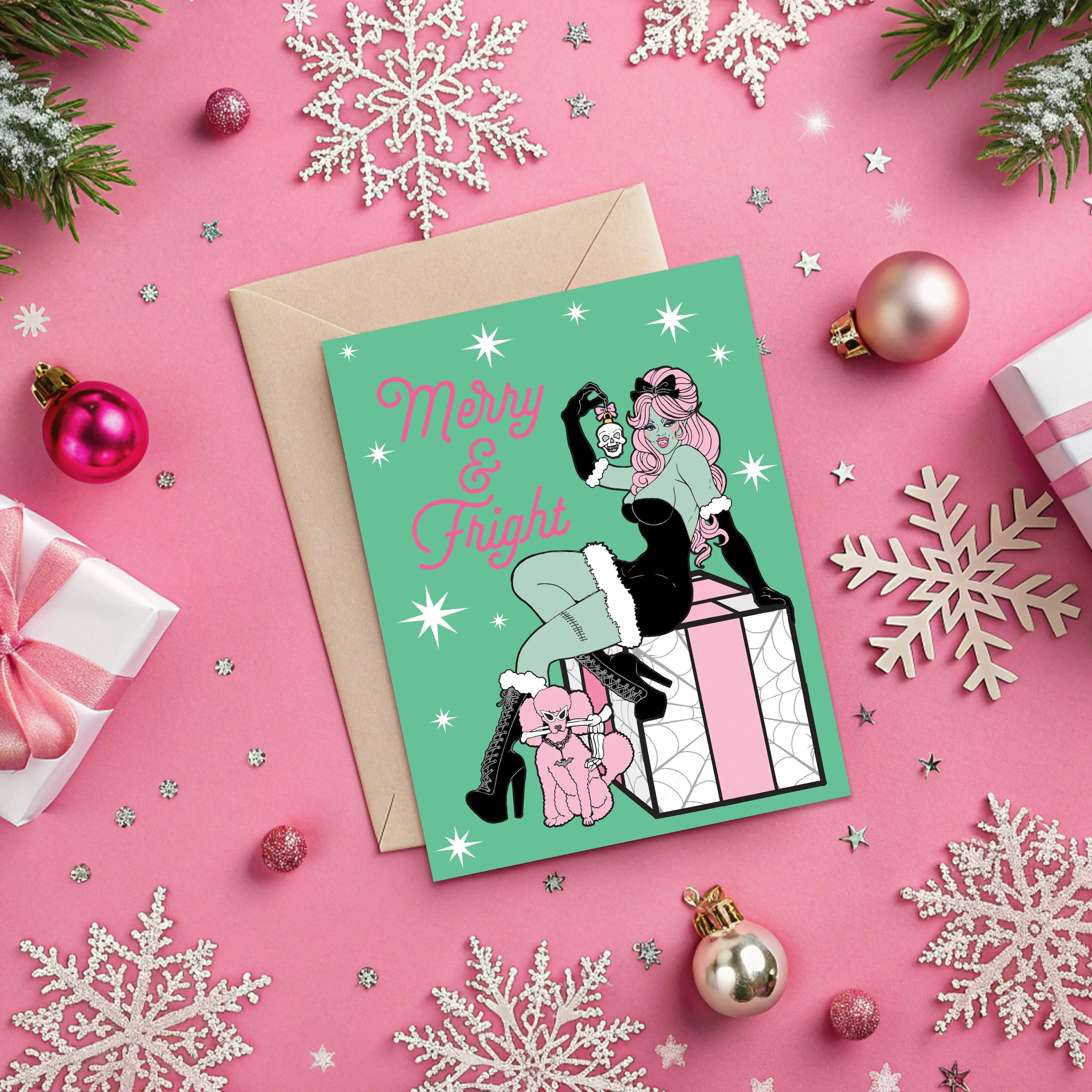 Merry & Fright Pin-up Creepmas Greeting Card