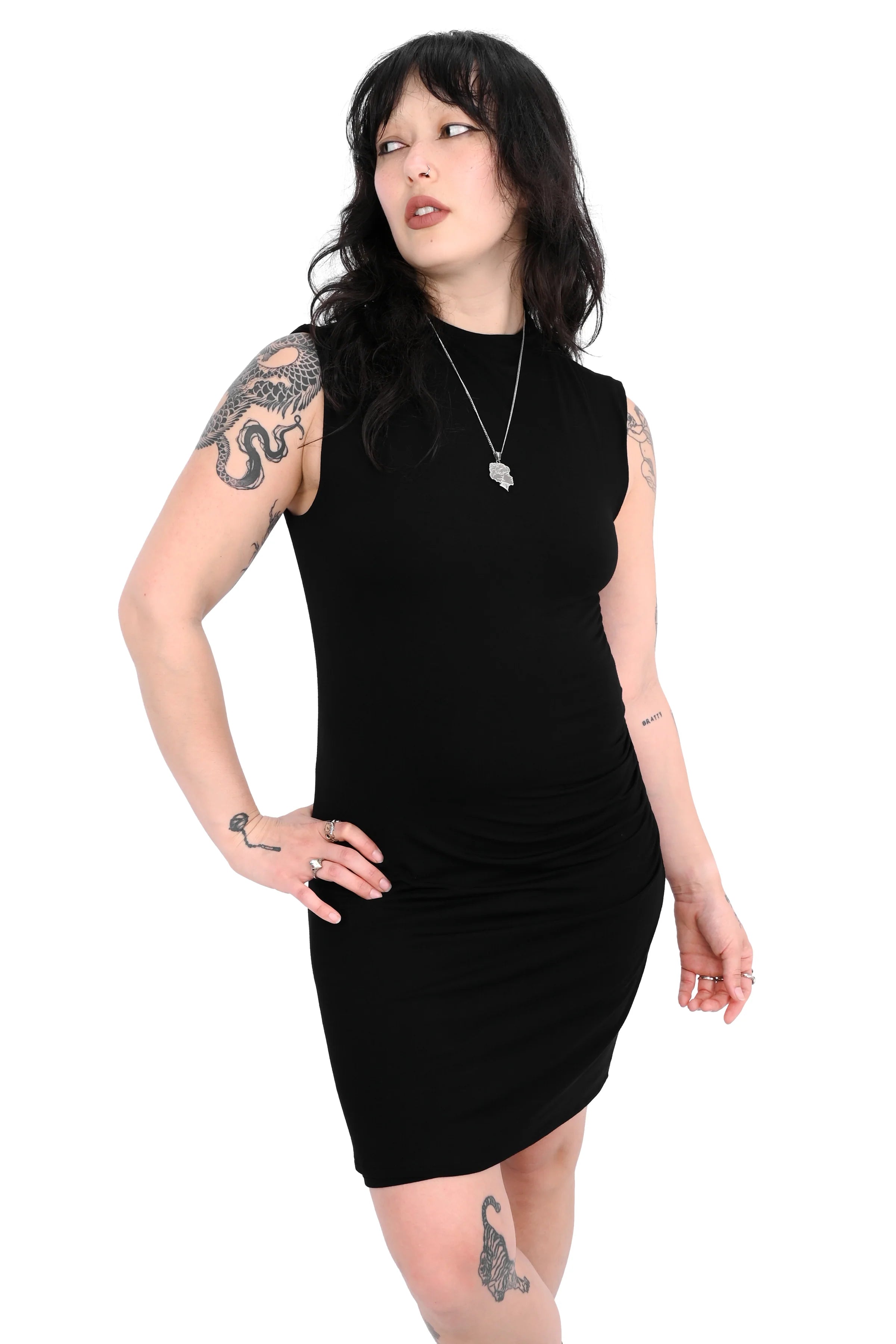 Mock Neck Mini Dress