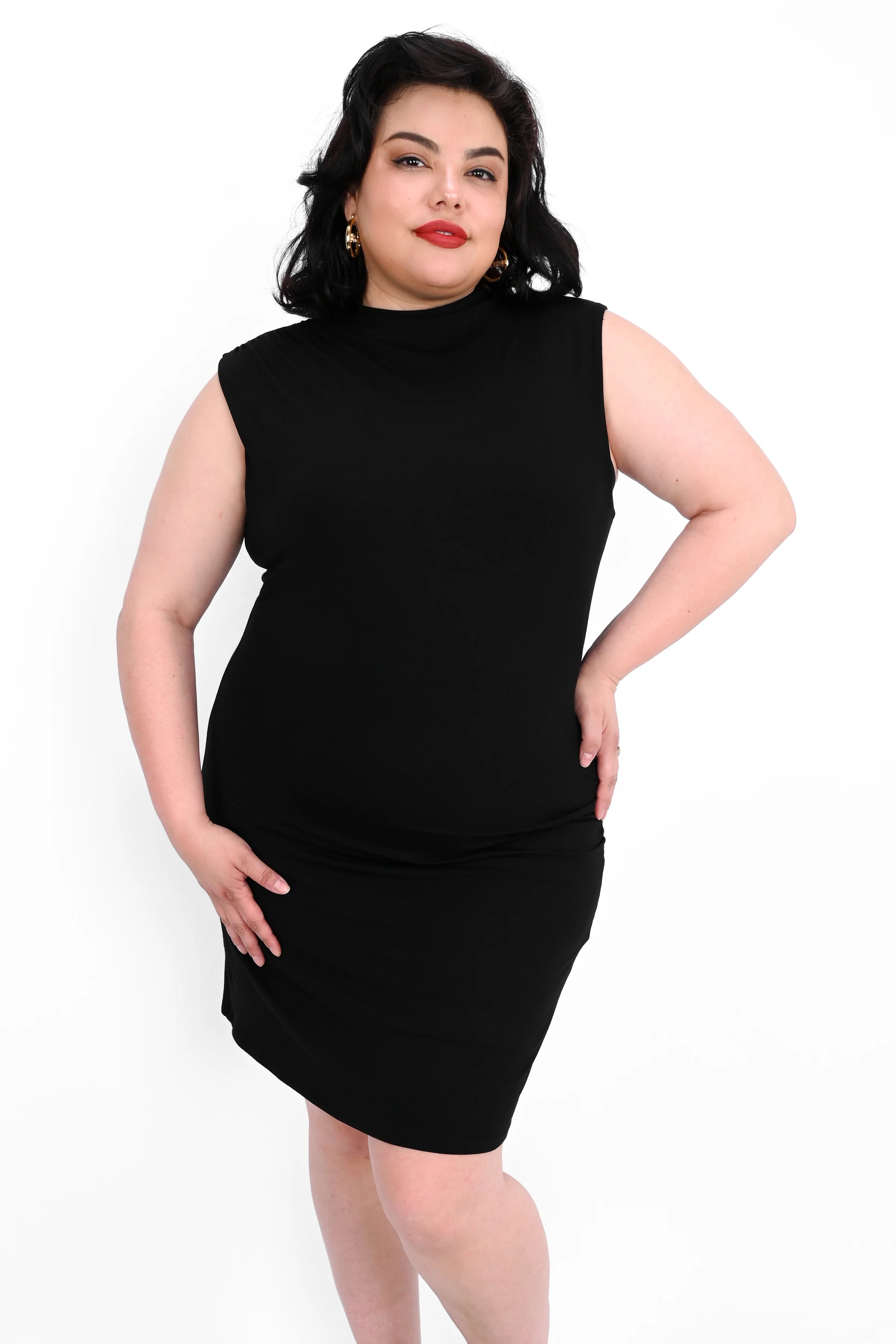 Mock Neck Mini Dress