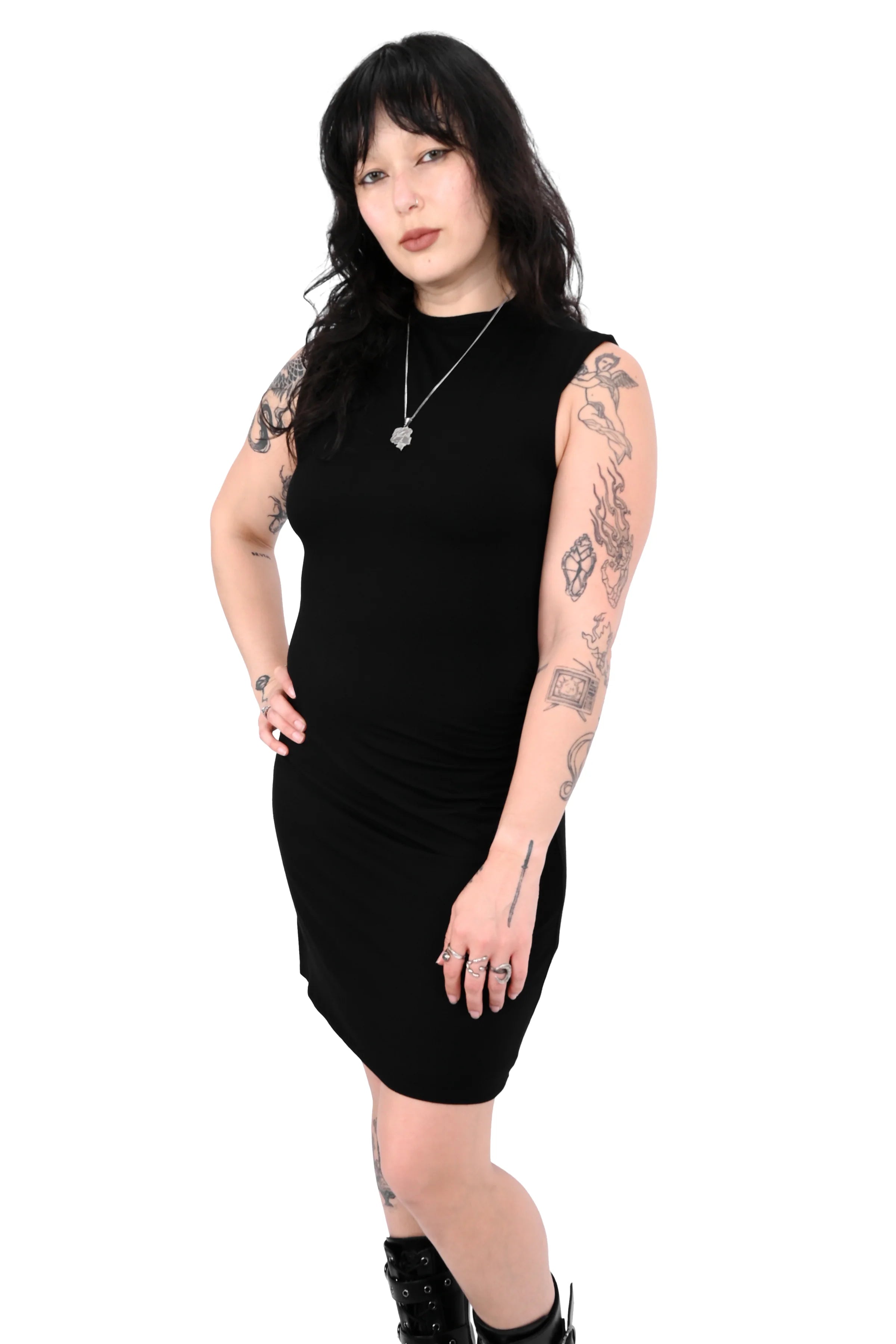 Mock Neck Mini Dress