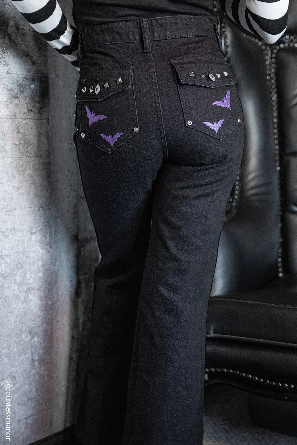 Moonbat Embroidered Shredded Pants