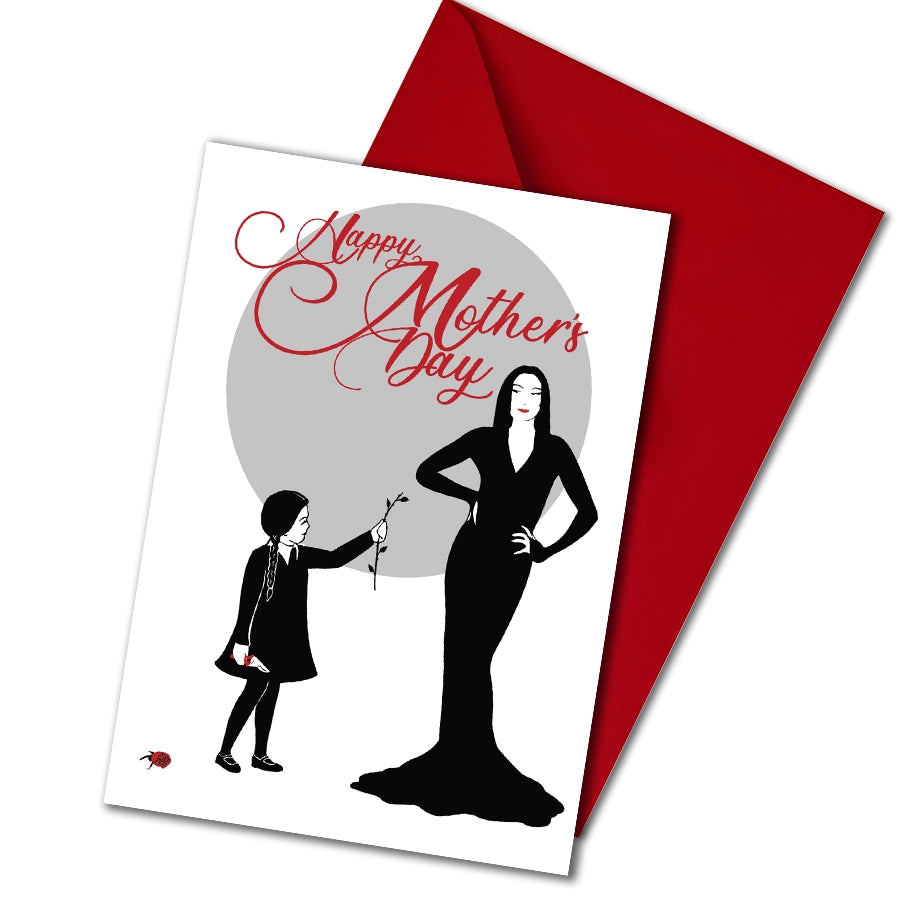 Morticia & Wednesday Addams Mother's Day Card