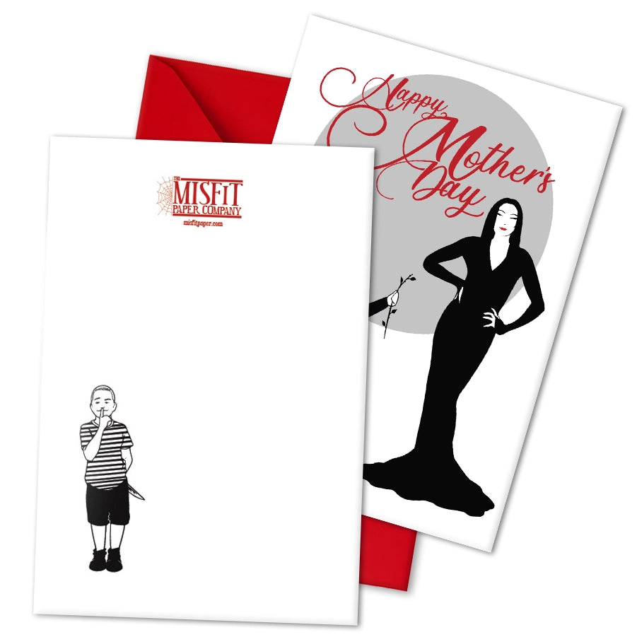 Morticia & Wednesday Addams Mother's Day Card