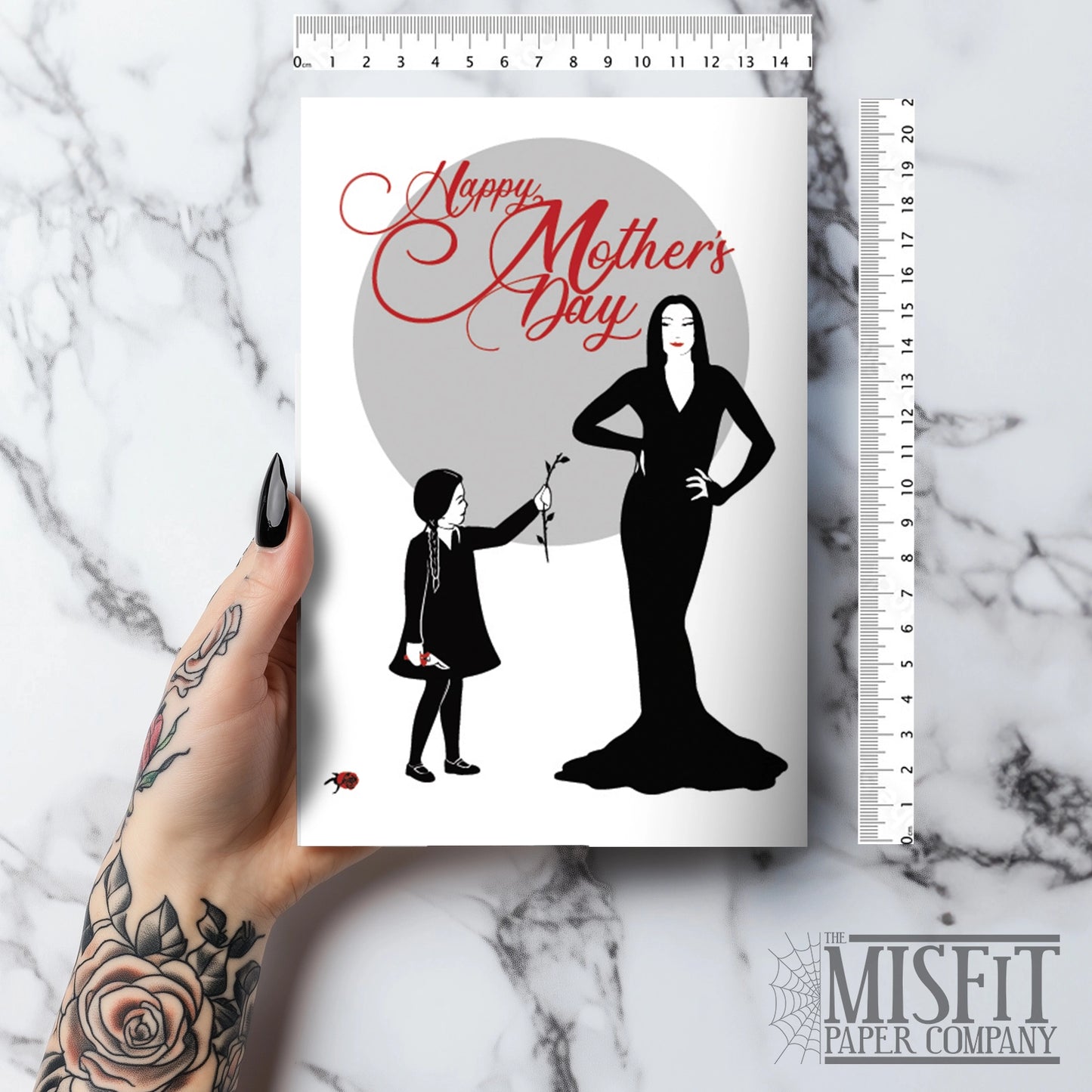 Morticia & Wednesday Addams Mother's Day Card