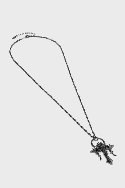 Mourning Ankh Necklace