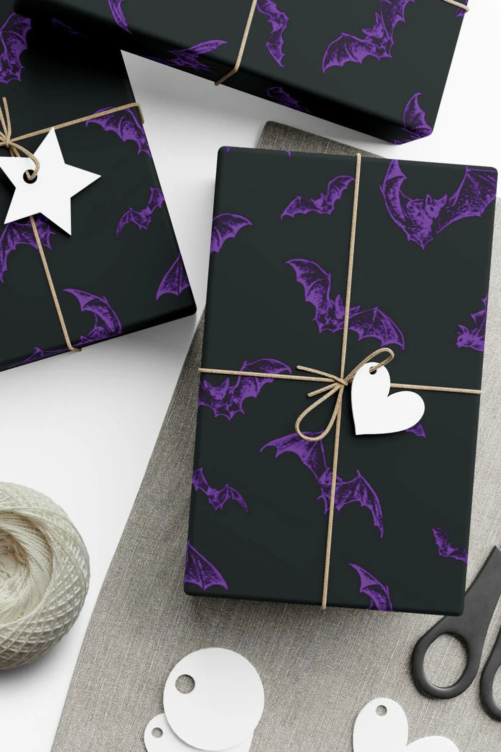 Nocturnal Bats Wrapping Paper [Black/Purple] [30" x 196"]