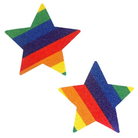 Pride Rainbow Glitter Starry Nights Nipple Cover Pasties