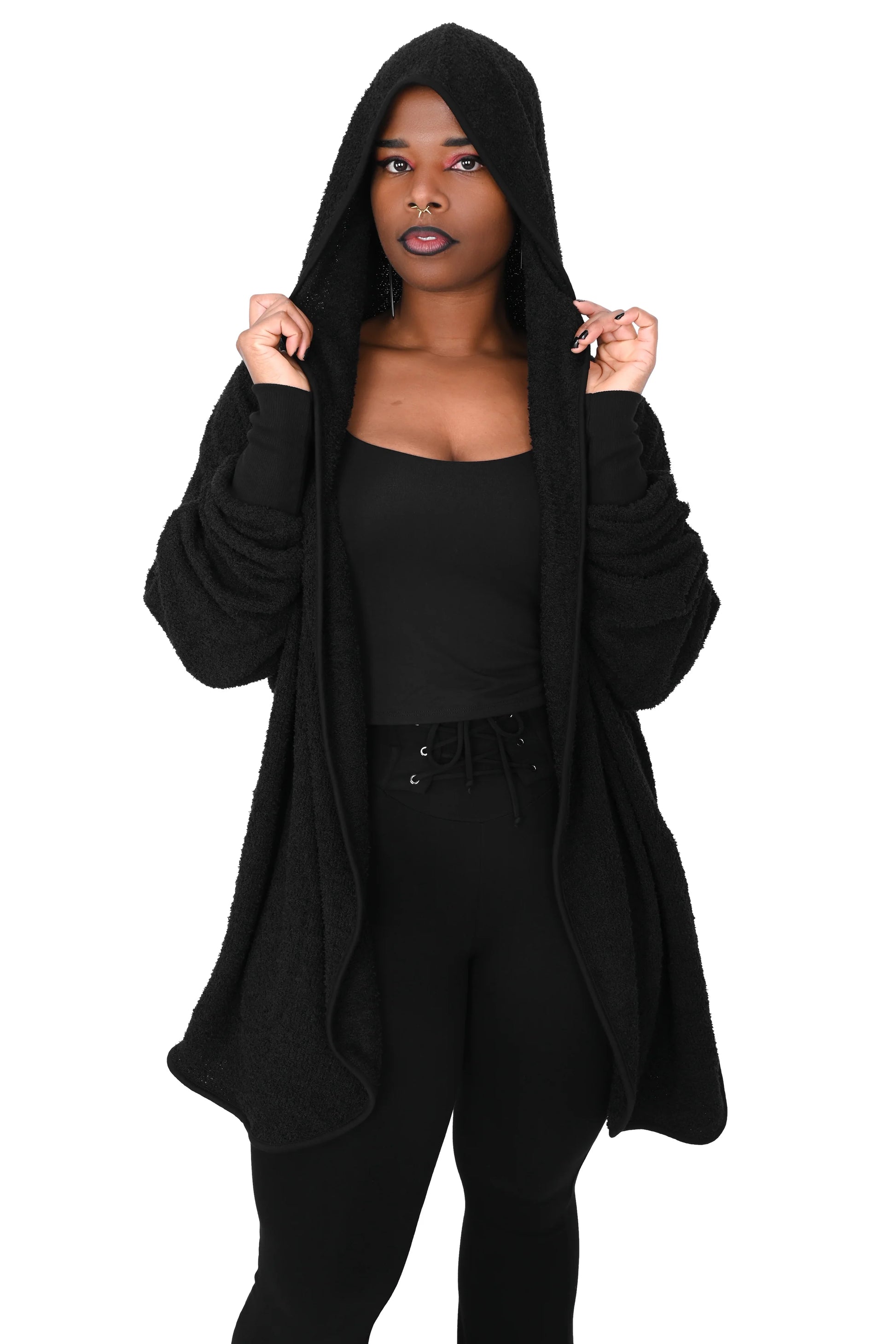 Oversized Hooded Teddy Cardigan