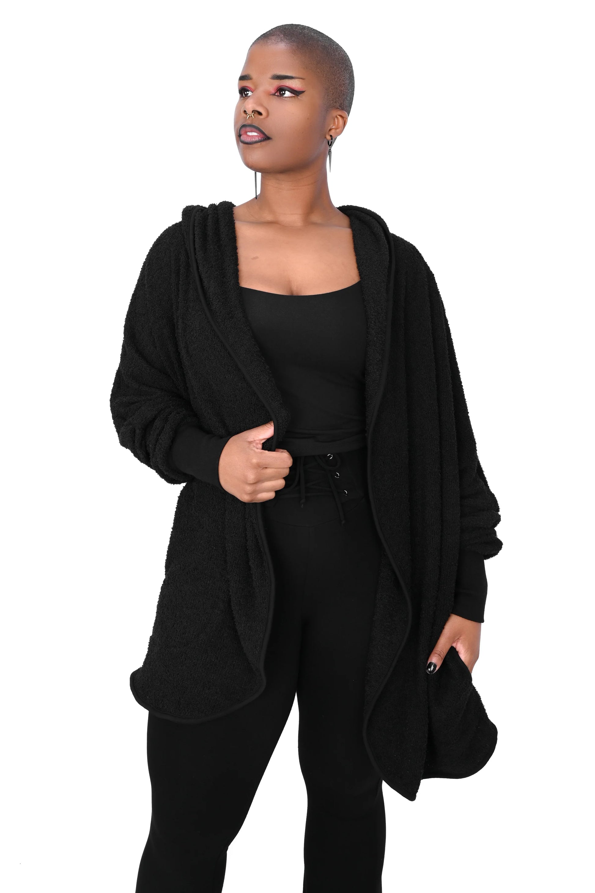 Oversized Hooded Teddy Cardigan
