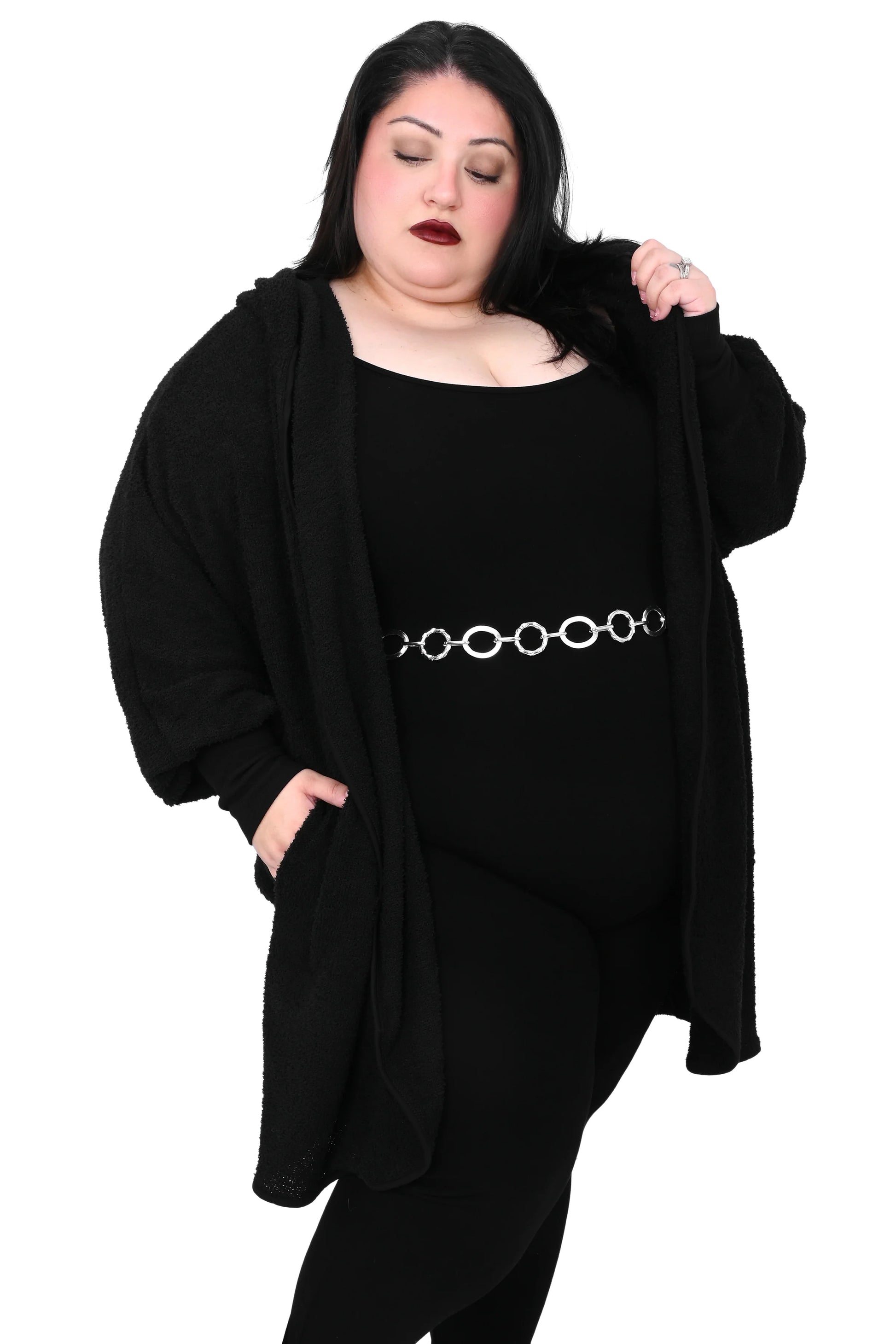 Oversized Hooded Teddy Cardigan