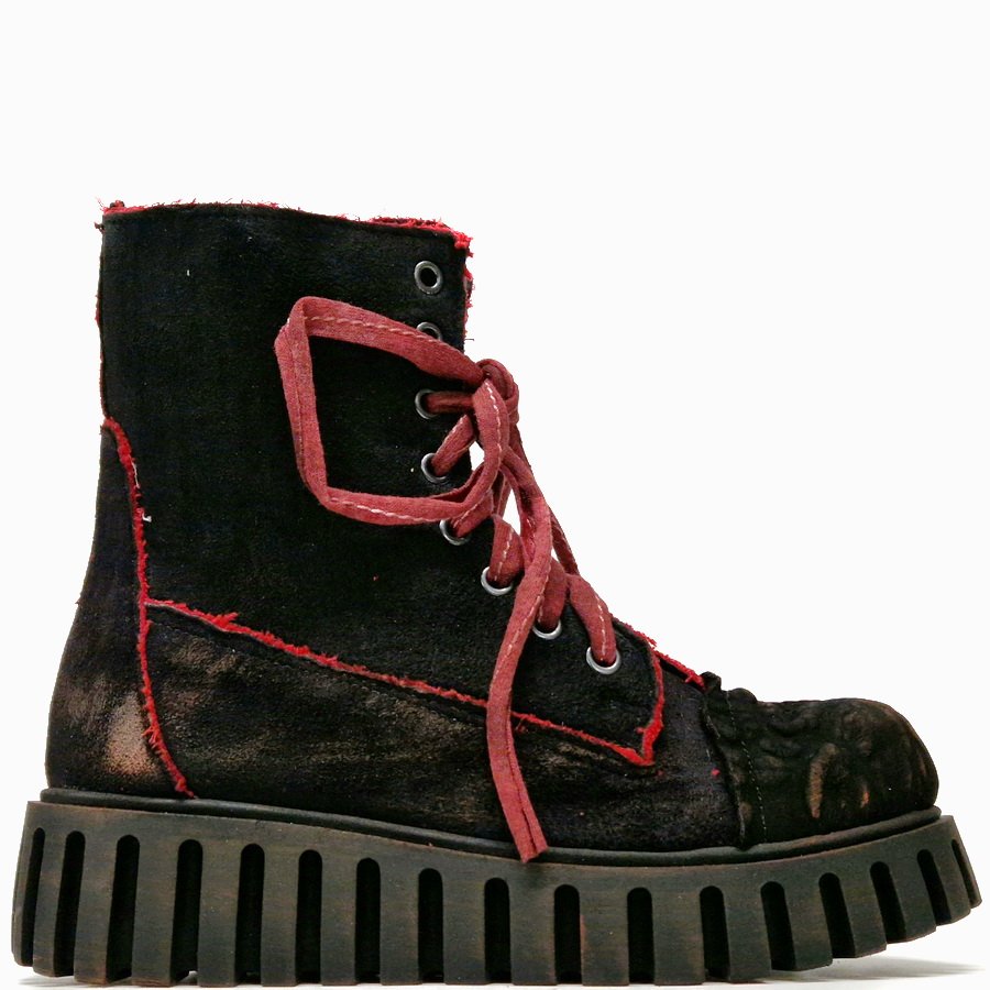 Scottie - Black and Red Leather Boots