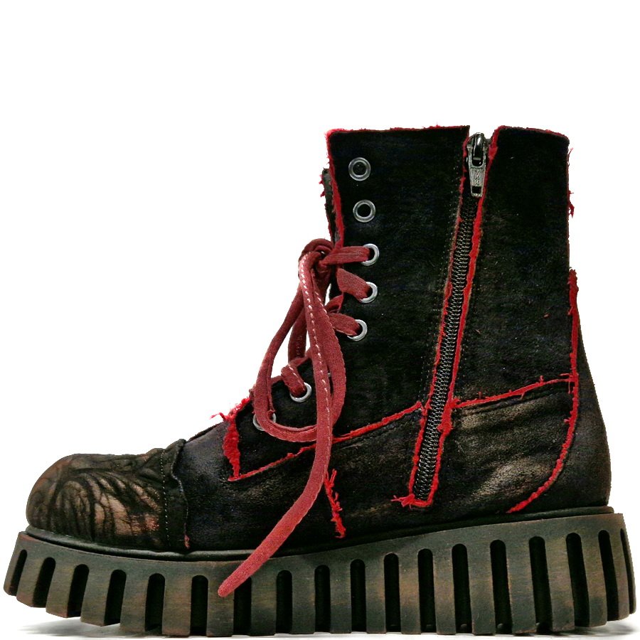 Scottie - Black and Red Leather Boots