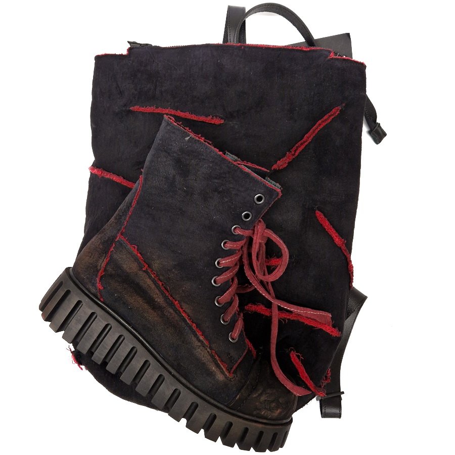 Scottie - Black and Red Leather Boots