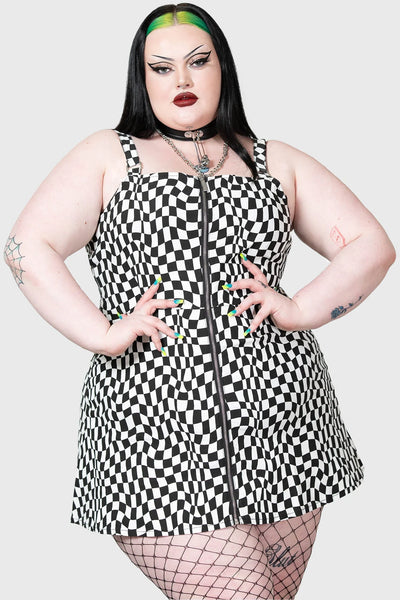 Punktured Dress - Black & White