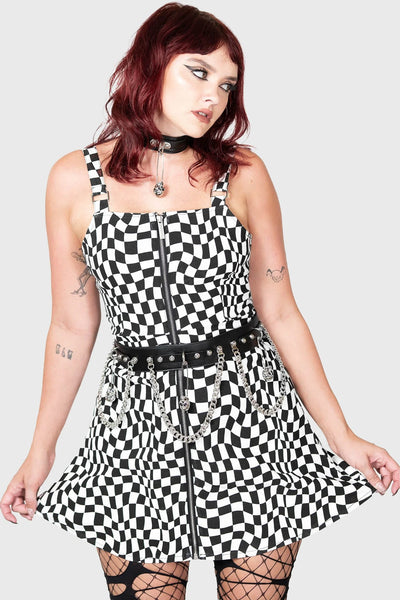 Punktured Dress - Black & White