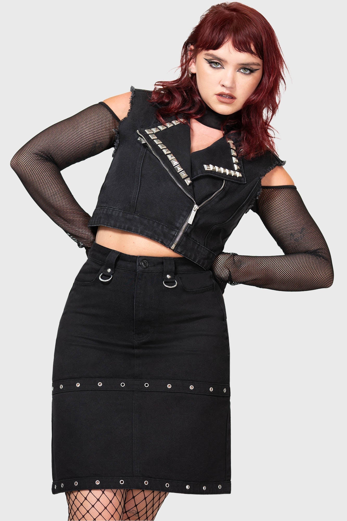 Punktured Skirt - Black