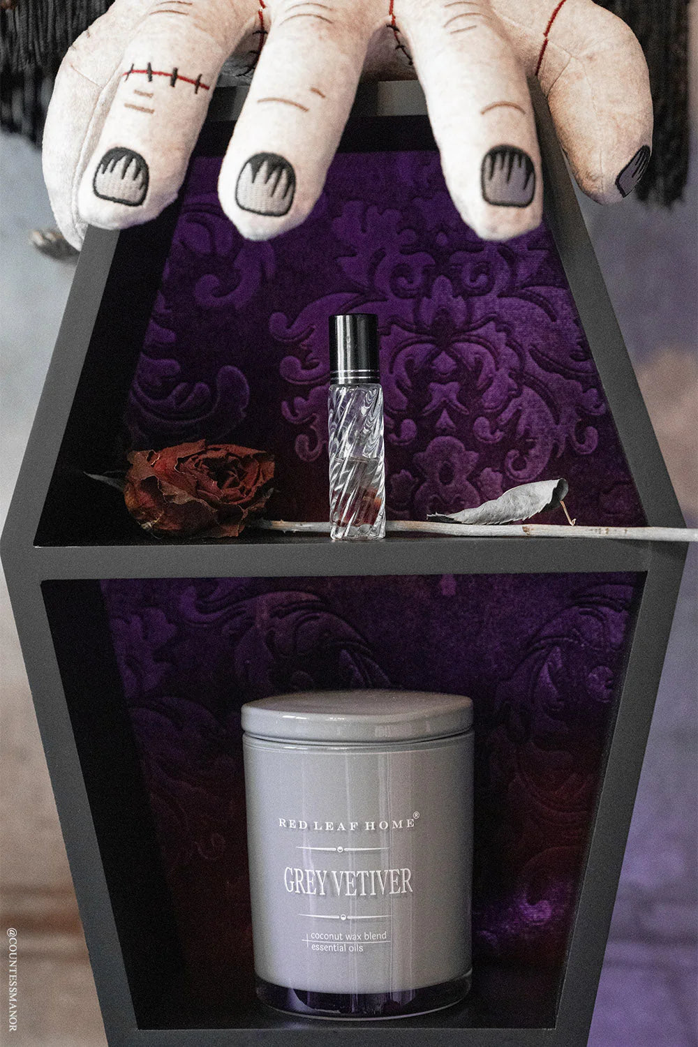 Haunted Mansion 20" Coffin Shelf - Purple Velvet