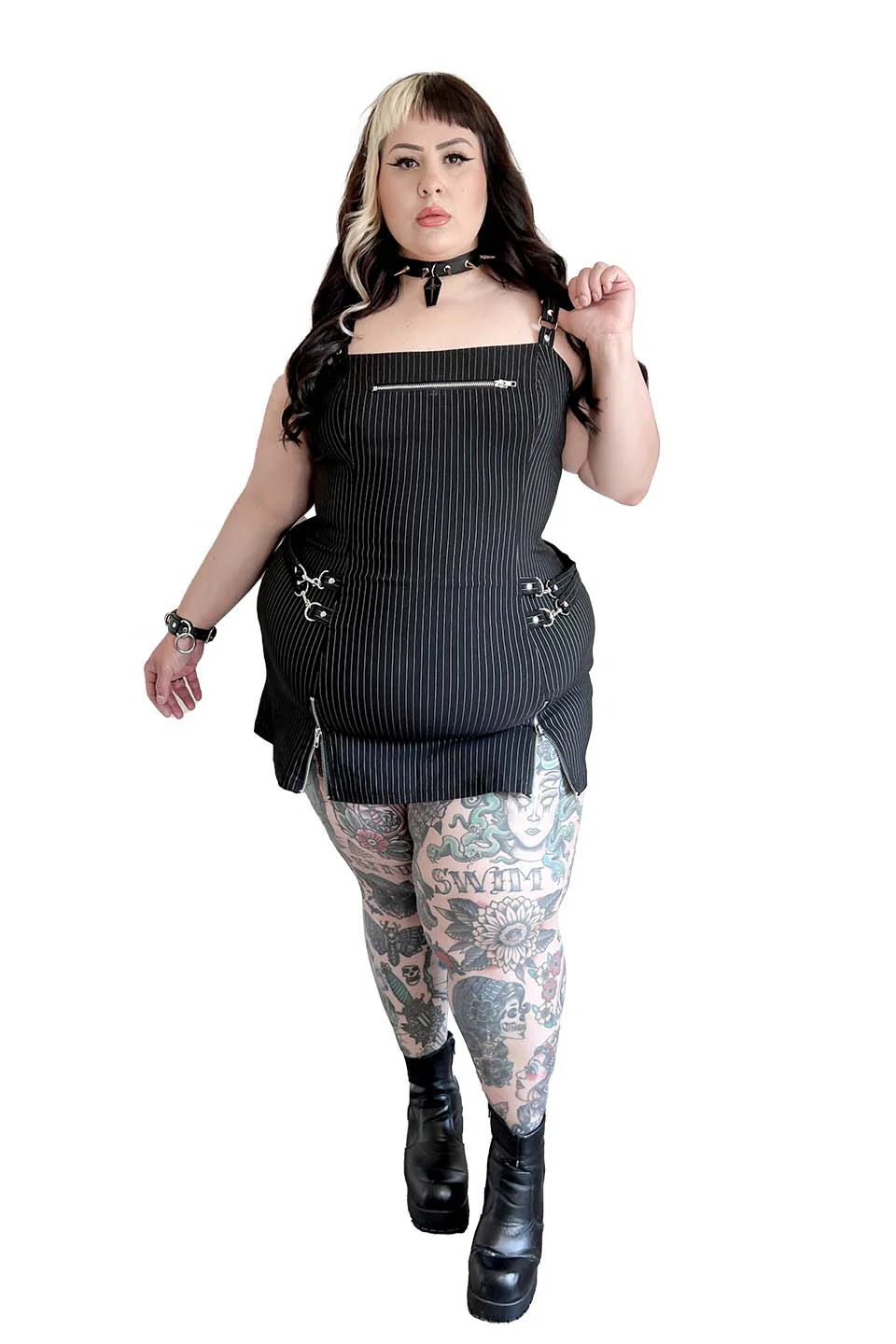 Pinstriped Gangsta Pranksta Annette Dress