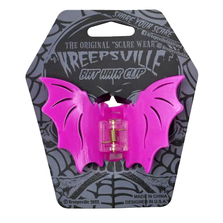 Bat Hair Claw Clip - Pink