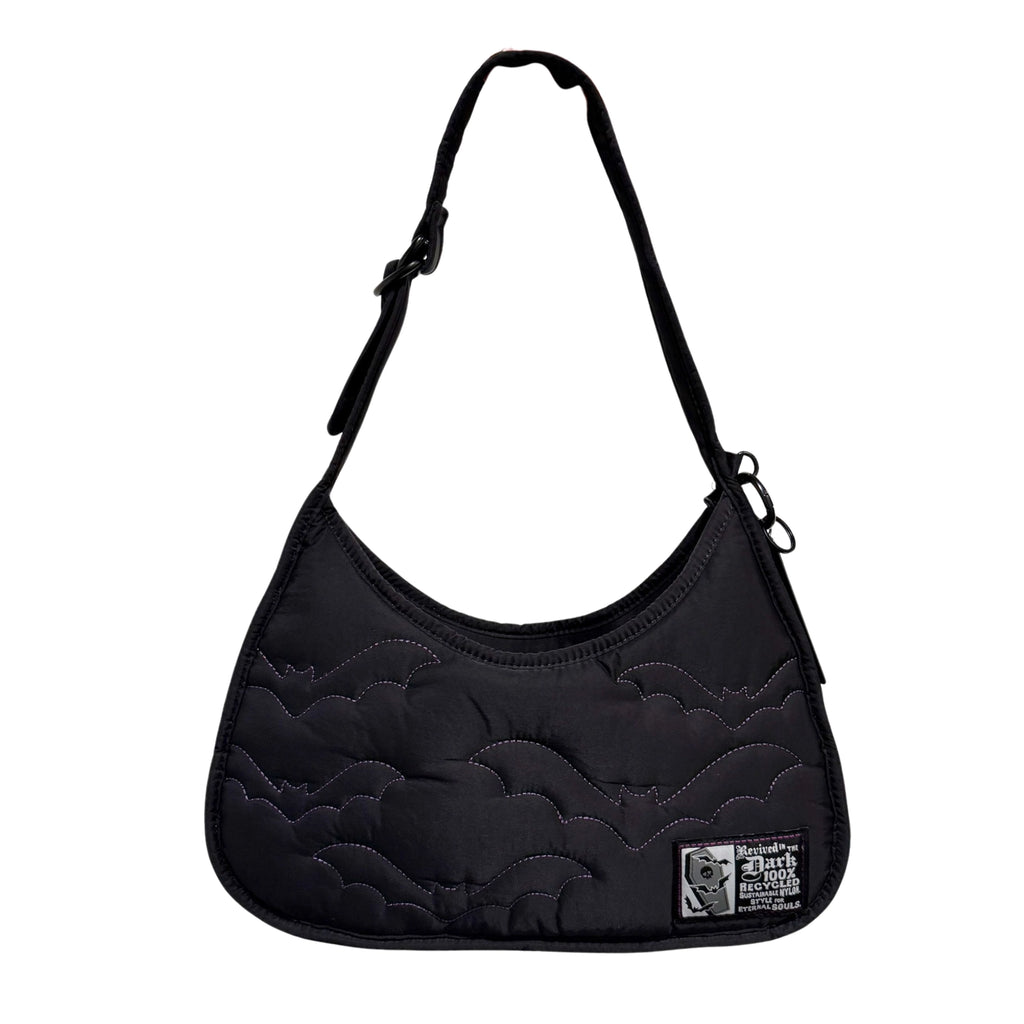 Purple Bats Recycled Nylon Shoulder Bag