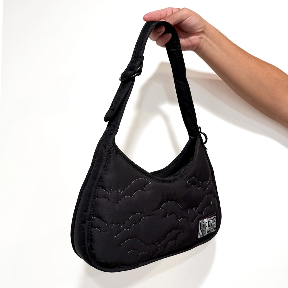 Purple Bats Recycled Nylon Shoulder Bag
