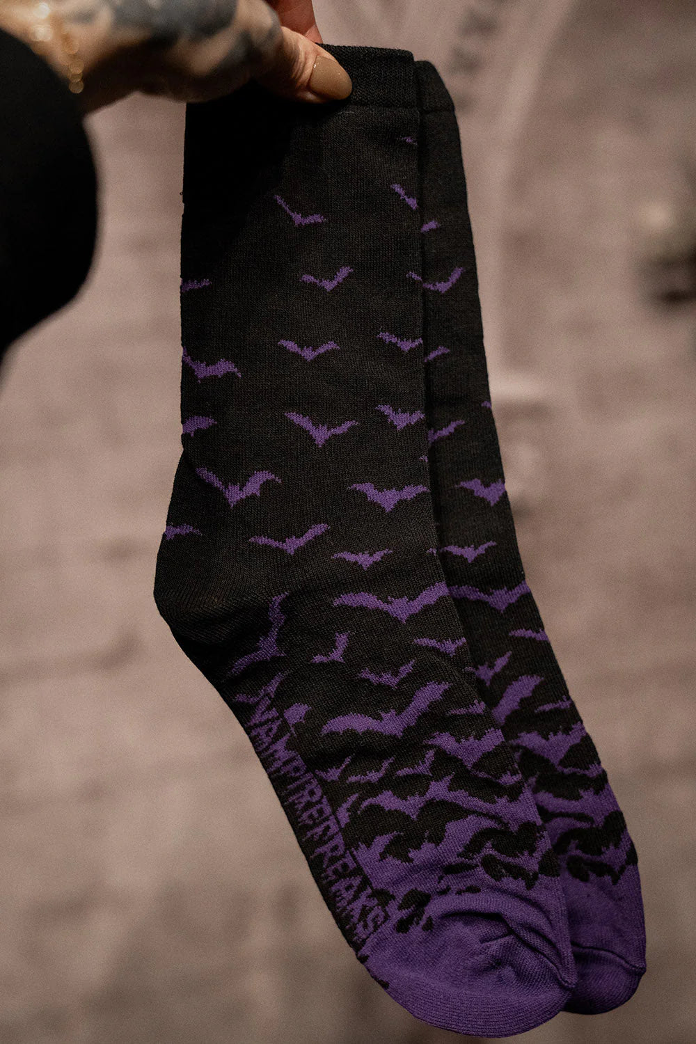 Purple Moonlight Bat Socks