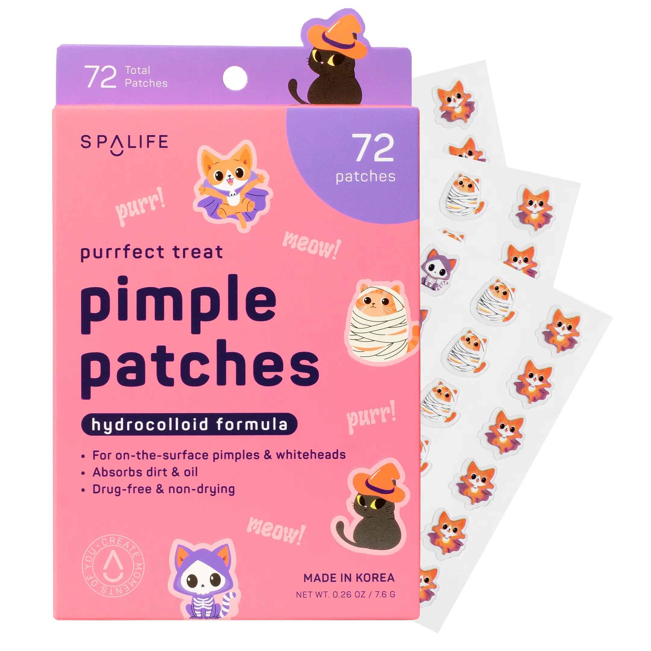 Purrrfect-Treat Hydrocolloid Halloween Pimple Patches