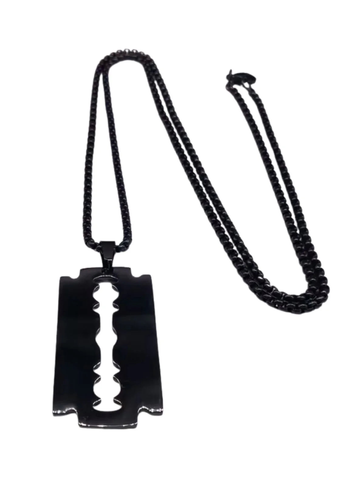 Black Razor Blade Necklace