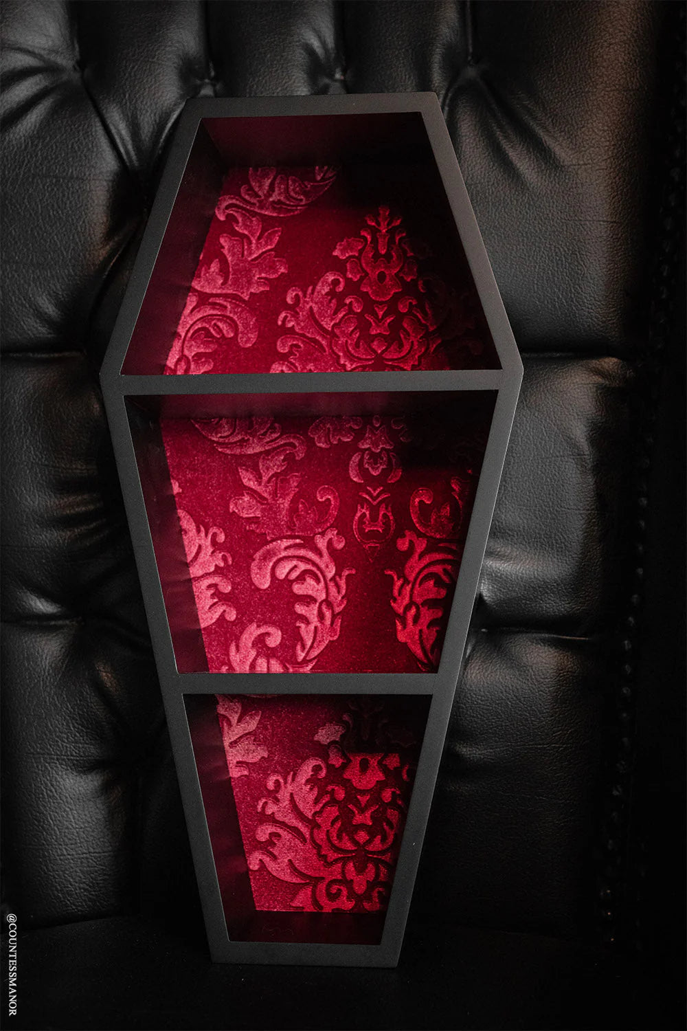 Haunted Mansion 20" Coffin Shelf - Red Velvet