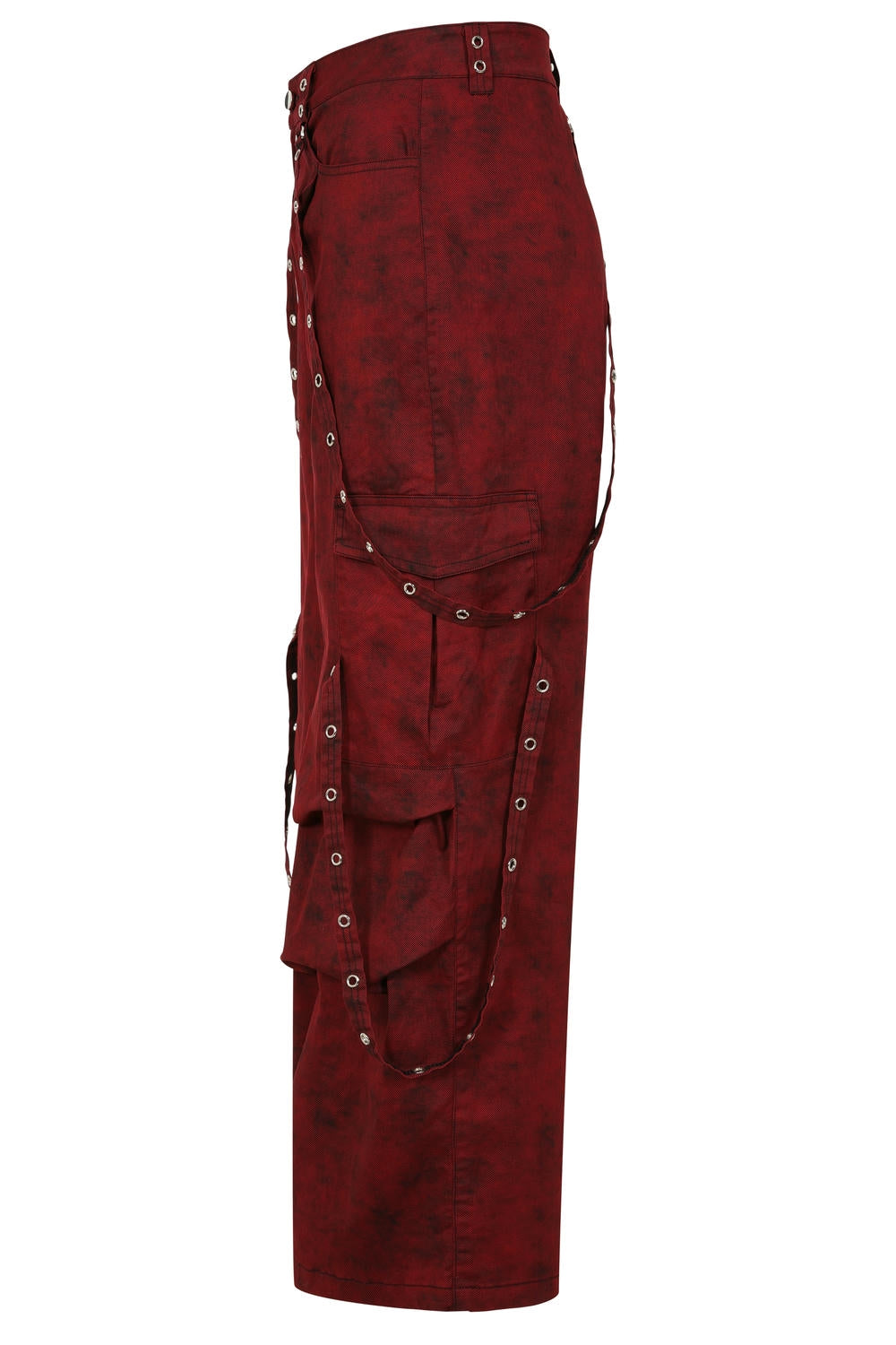 Rogue Burgundy Wide-Leg Bondage Pants