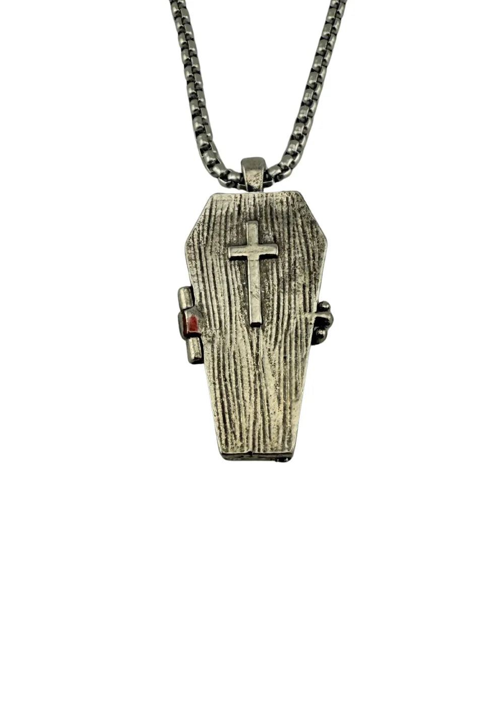 Closed Coffin with Skeleton Necklace