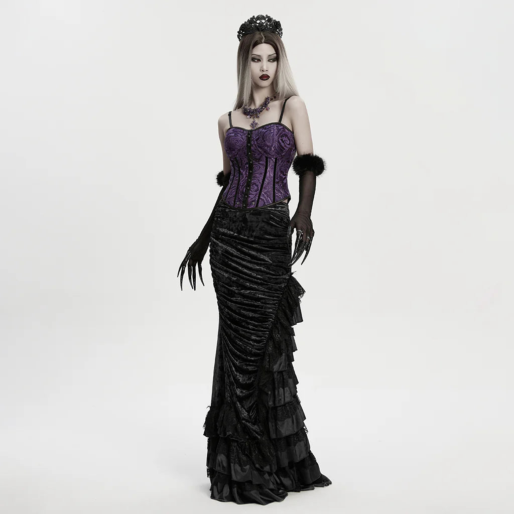 Black Rose Lace Skull Crown