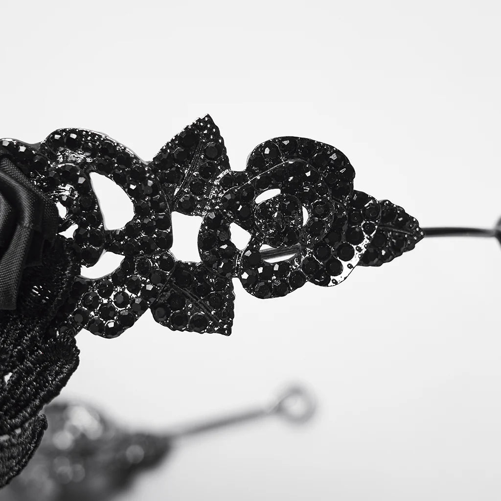 Black Rose Lace Skull Crown